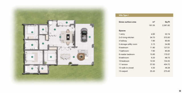 Plattegrond Villa Type 1